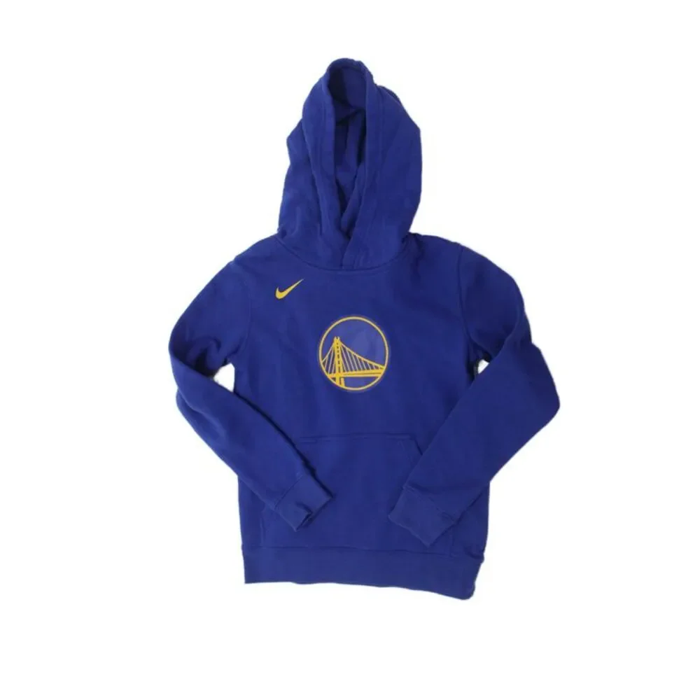 Nike Unisex Kids Cotton Blend Pullover Hoodie Blue Size M